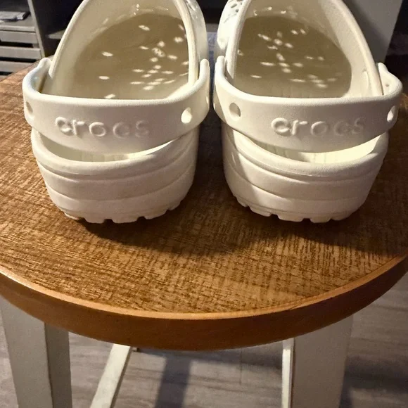 CROCS White Floral Cutout Clog Sandals - Picture 6 of 6